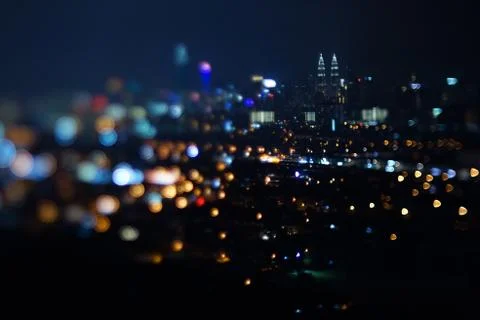 Blurred dramatic night view of city Stock Photos