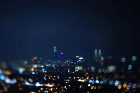 Blurred dramatic night view of city Stock Photos