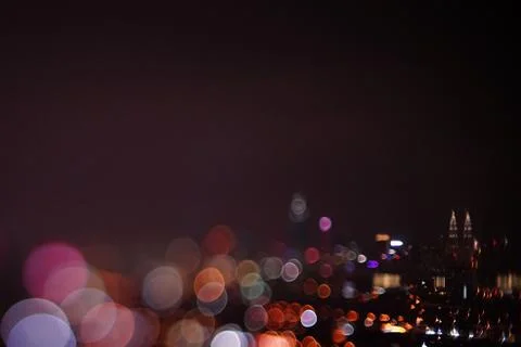 Blurred dramatic night view of city Stock Photos