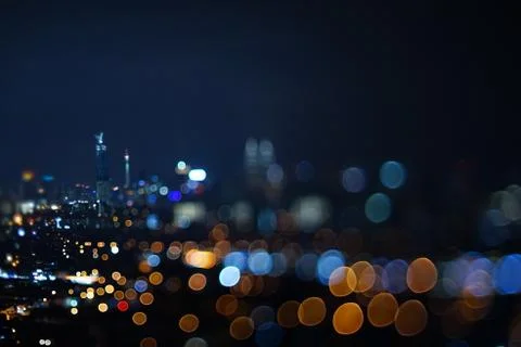 Blurred dramatic night view of city Stock Photos