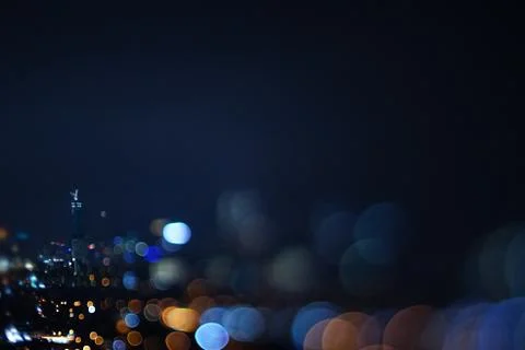 Blurred dramatic night view of city Stock Photos