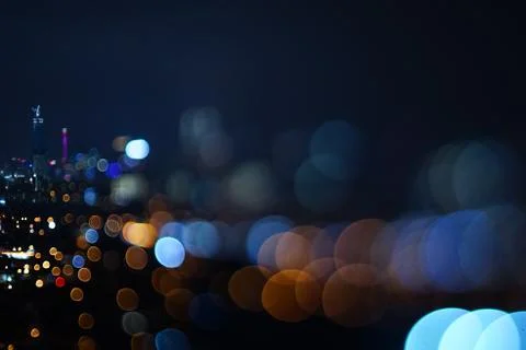 Blurred dramatic night view of city Stock Photos