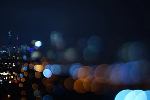 Blurred dramatic night view of city Stock Photos