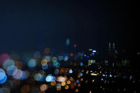 Blurred dramatic night view of city Stock Photos