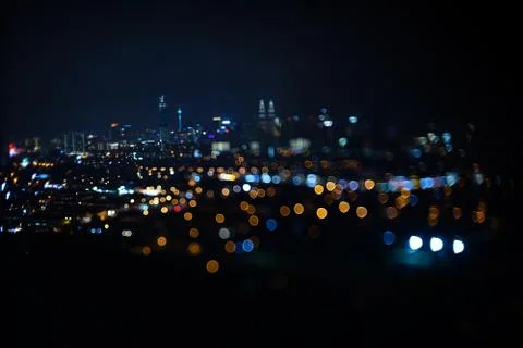 Blurred dramatic night view of city Stock Photos