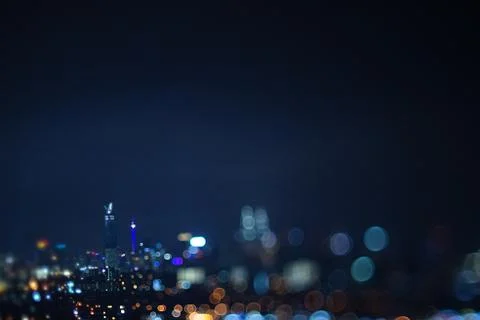 Blurred dramatic night view of city Stock Photos