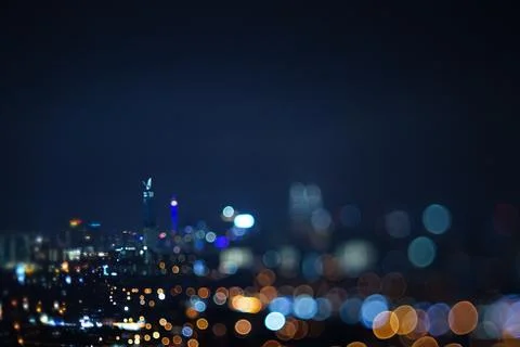 Blurred dramatic night view of city Stock Photos