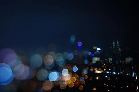 Blurred dramatic night view of city Stock Photos