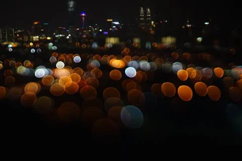 Blurred dramatic night view of city Stock Photos