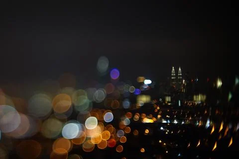 Blurred dramatic night view of city Stock Photos
