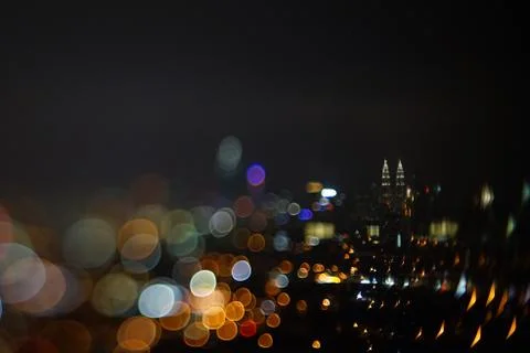Blurred dramatic night view of city Stock Photos