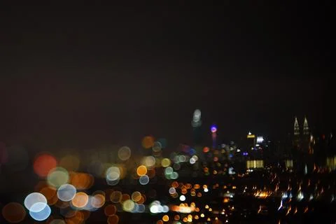 Blurred dramatic night view of city Stock Photos