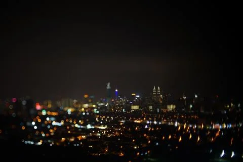 Blurred dramatic night view of city Stock Photos