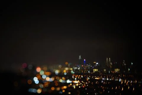 Blurred dramatic night view of city Stock Photos