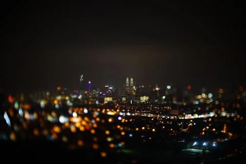 Blurred dramatic night view of city Stock Photos
