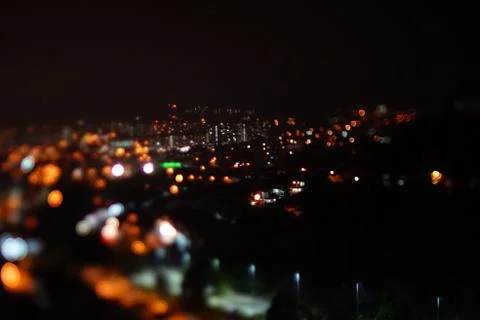 Blurred dramatic night view of city Stock Photos