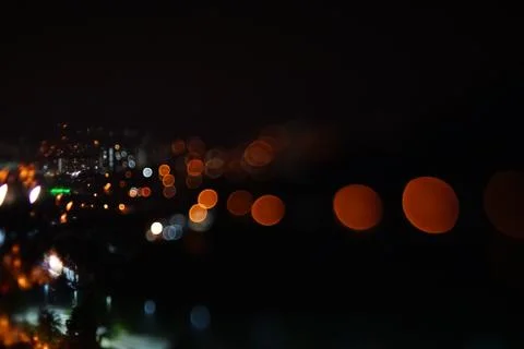 Blurred dramatic night view of city Stock Photos