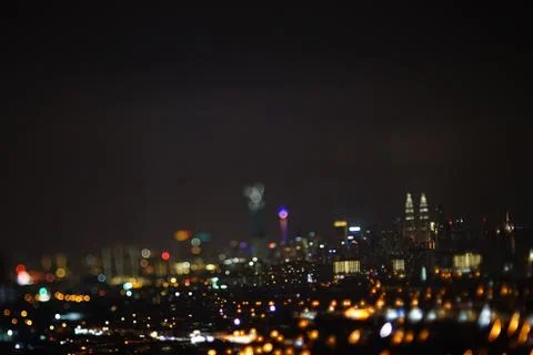 Blurred dramatic night view of city Stock Photos