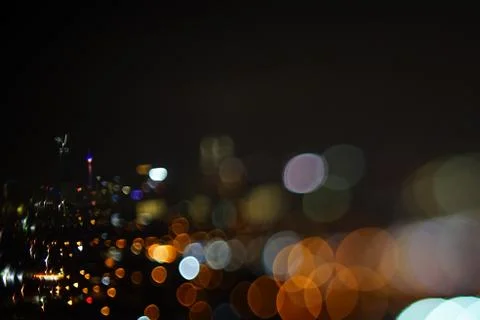 Blurred dramatic night view of city Stock Photos