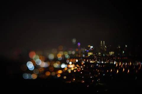 Blurred dramatic night view of city Stock Photos