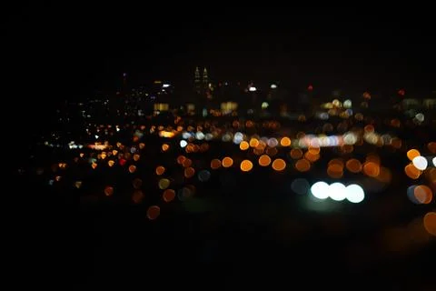 Blurred dramatic night view of city Stock Photos
