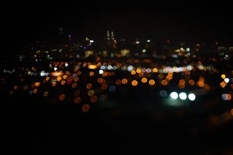 Blurred dramatic night view of city Stock Photos