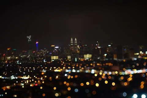 Blurred dramatic night view of city Stock Photos