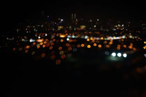 Blurred dramatic night view of city Stock Photos