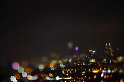 Blurred dramatic night view of city Stock Photos