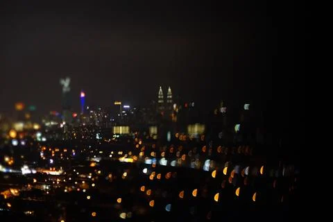 Blurred dramatic night view of city Stock Photos