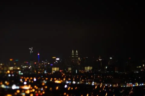 Blurred dramatic night view of city Stock Photos