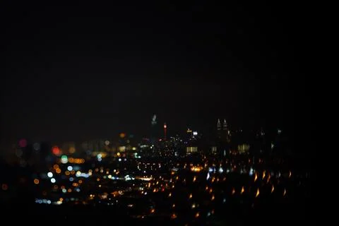 Blurred dramatic night view of city Stock Photos