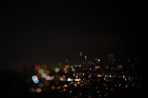 Blurred dramatic night view of city Stock Photos