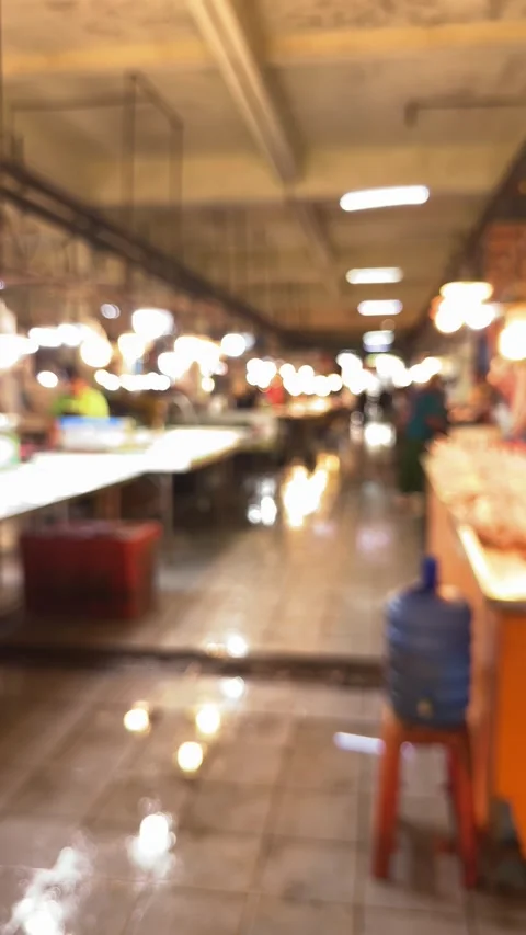 Blurred Dynamics of an Authentic Bazaar Showcasing Radiant Bokeh and Divers.. Video stock 337284841