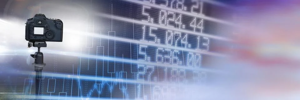 Blurred effect with copy space against financial data processing and digital Stock Illustration