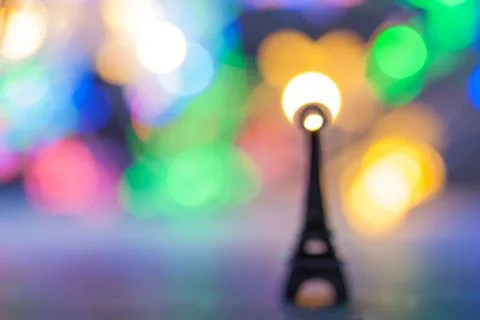 Blurred Eifel Tower. Romantic Valentine misfocus background Stock Photos