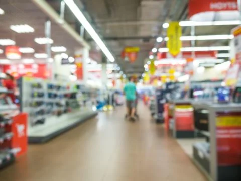 Blurred eletronic department store Stock Photos
