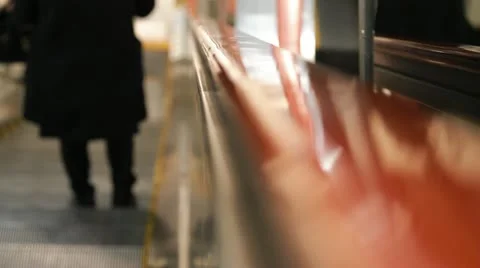 Blurred escalator moving down Stock Footage 22323084