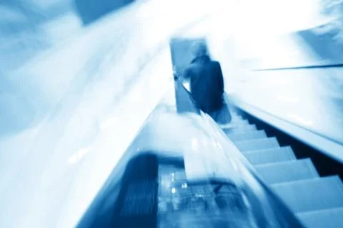 Blurred escalator Stock Photos