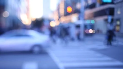 Blurred evening in downtown Stock Footage 42678124