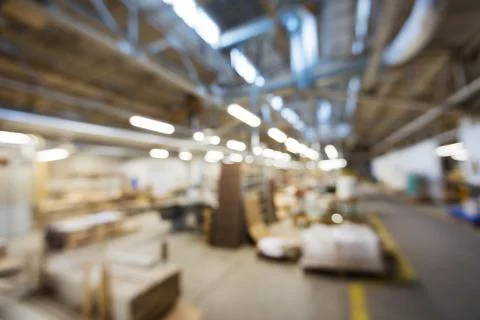 Blurred factory workshop background Foto stock