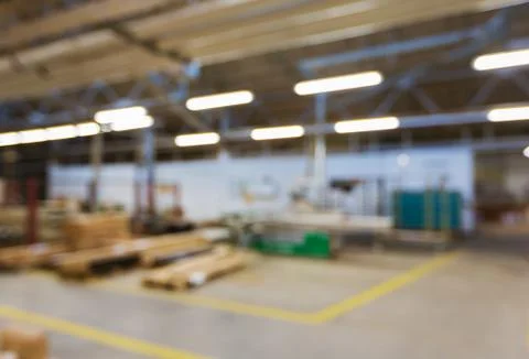 Blurred factory workshop background Foto stock