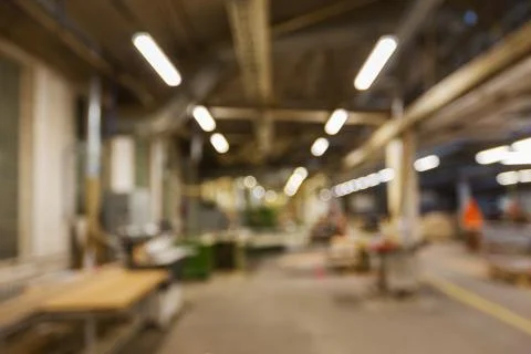 Blurred factory workshop background Foto stock