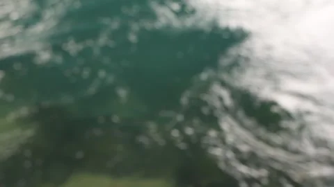Blurred fast flowing river background, out of focus water Video stock 283495201