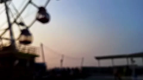 Blurred Ferris Wheel. Soft Sky Silhouette. Blurred Amusement Ride Stock Footage 321788036