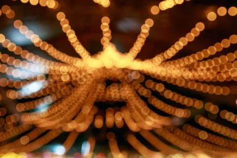 Blurred Festive Lights For Background Use Stock Photos