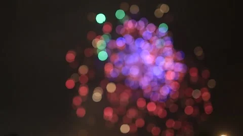 Blurred firework background Stock Footage 55373077