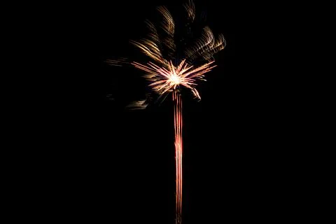 Blurred firework night sky isolated Фото