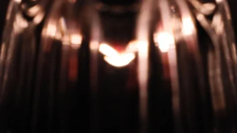 Blurred flashing fire light reflection on glass Stock Footage 128193335