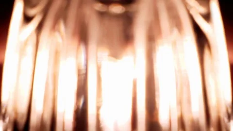 Blurred flashing fire light reflection on glass Stock Footage 128193814